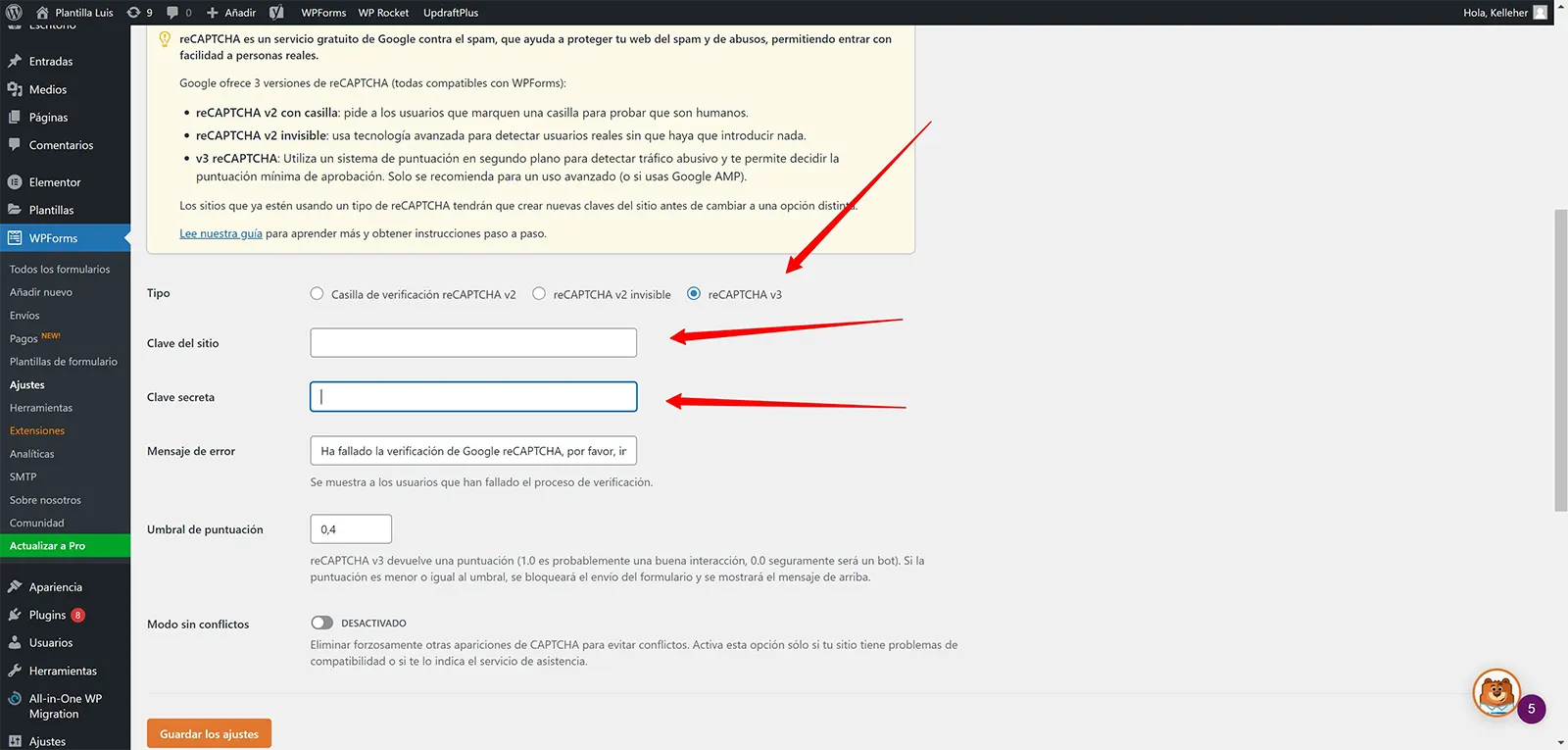 datos-recaptcha-wp-forms
